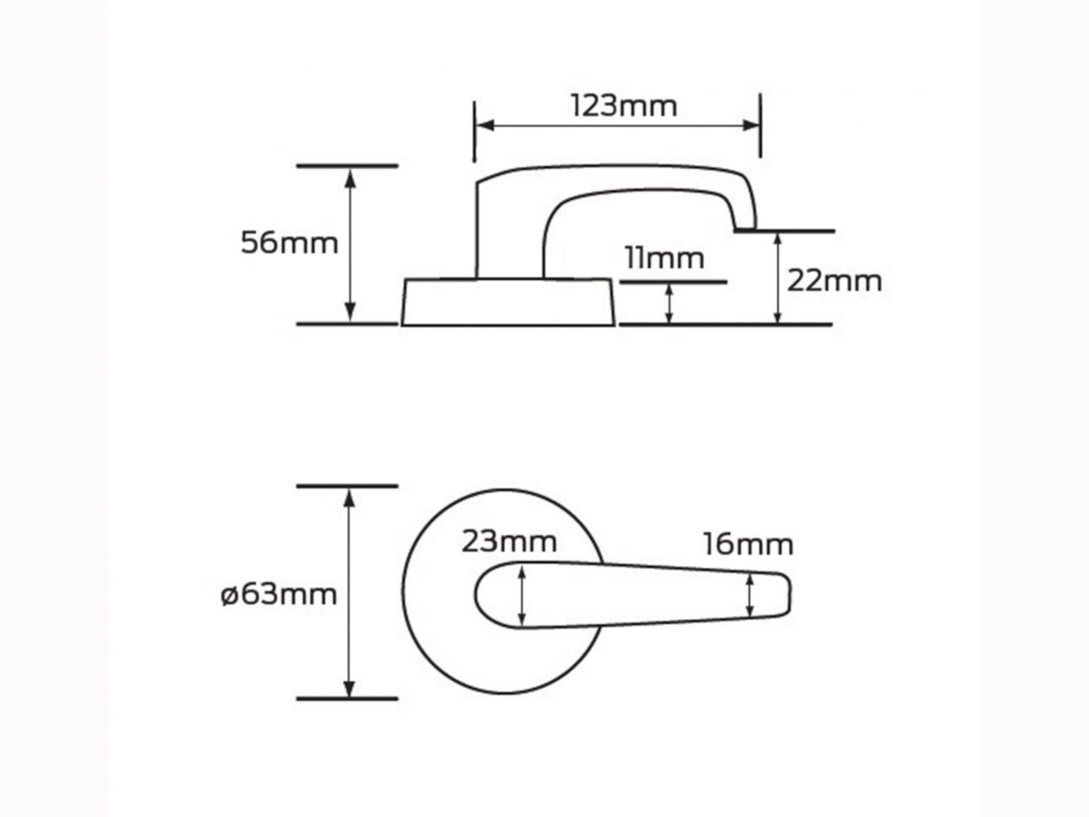  Legge 67 Series Ergo Lever Handle On Round Rose Interior Effects