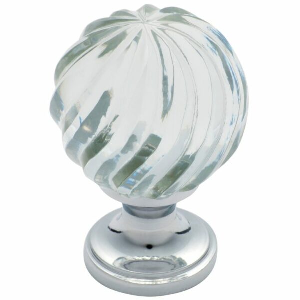 Tradco Swirl Glass Round Knob