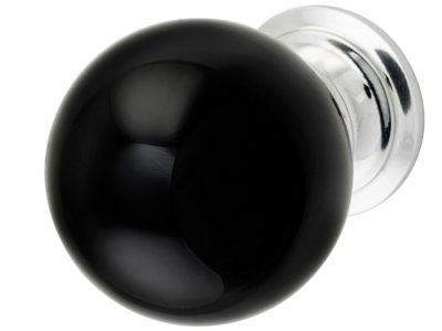 Tradco Round Black Glass knob