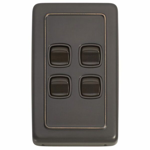 Tradco Flat Plate Traditional Light Switch Four Switch