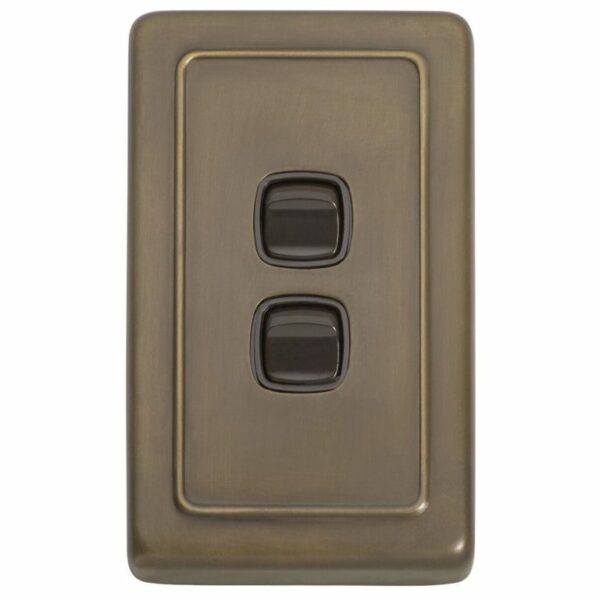 Tradco Flat Plate Traditional Double Light Switch