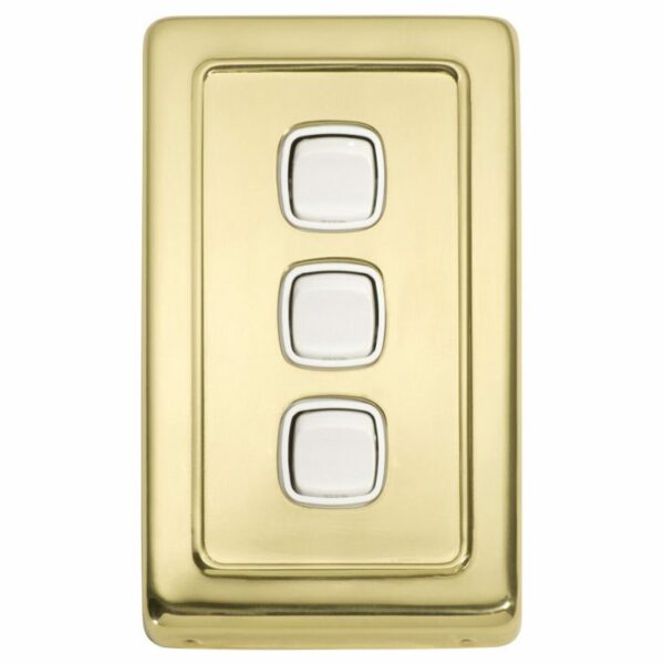 Tradco Flat Plate Traditional Triple Light Switch