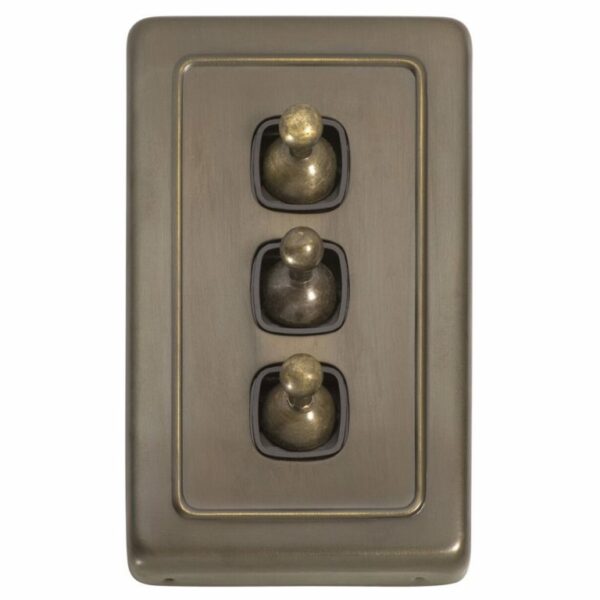 Tradco Flat PlateTriple Toggle Light Switch