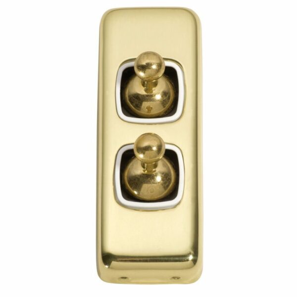 Tradco Flat Plate Two Toggle Light Switch