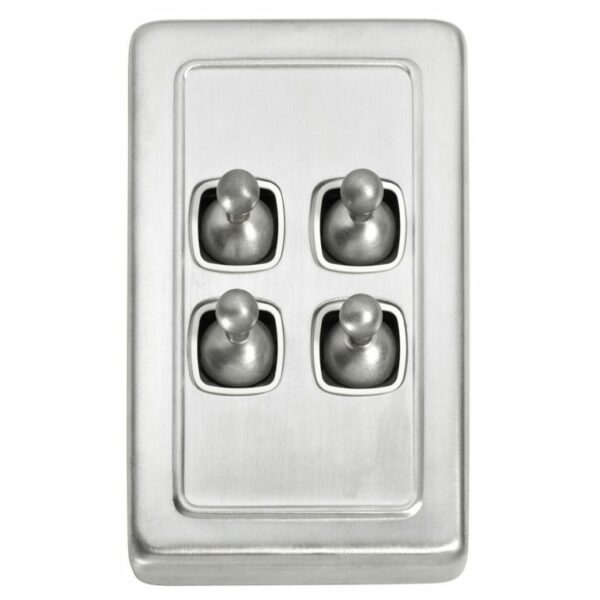 Tradco Flat Plate Four Toggle Light Switch