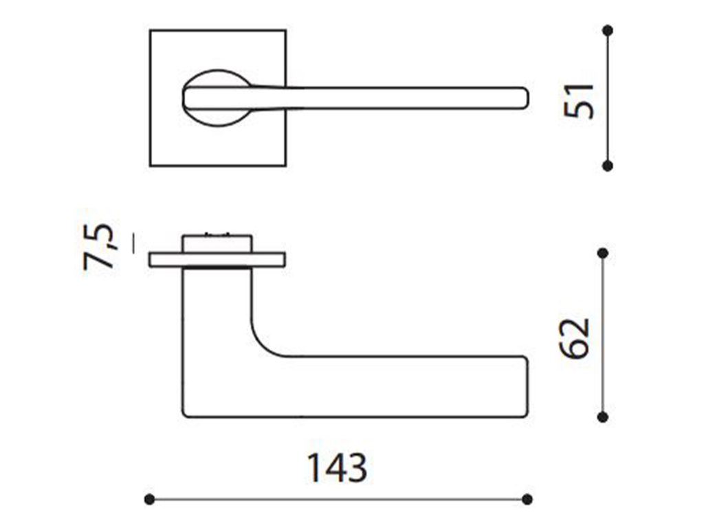 Olivari Lotus Lever On Low Square Rose 