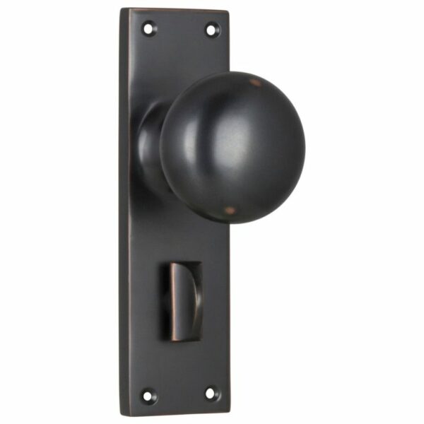 Victorian Traditional Style Knob on Privacy Locking longplate