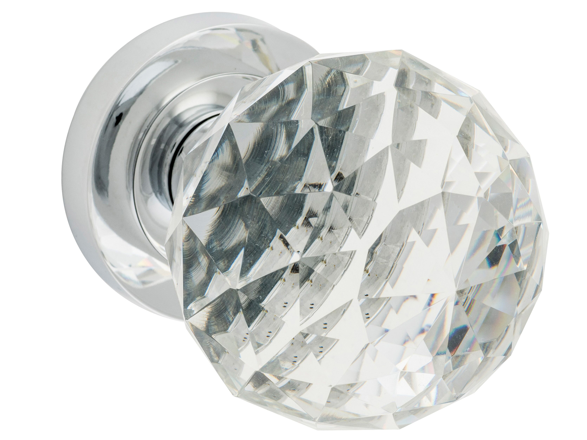 Tradco Glass Knob On Round Rose Concealed Fixing Door Handles