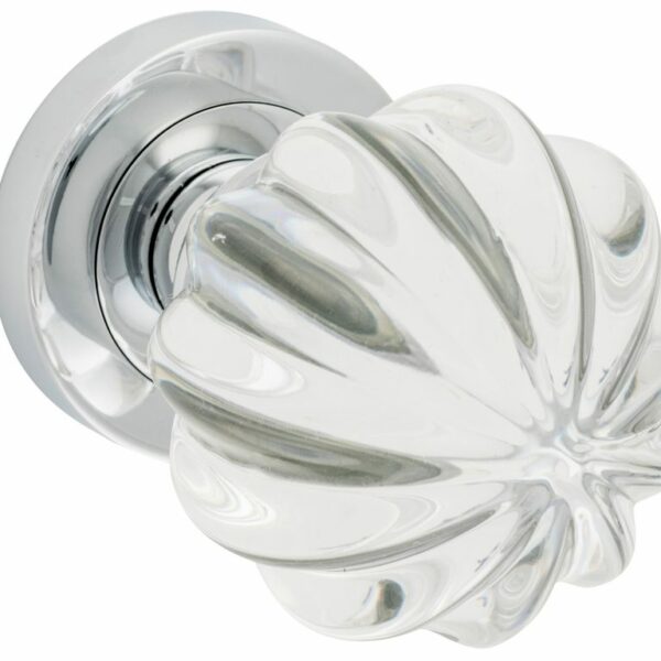 Tradco Glass Knob On Round Rose Concealed Fixing