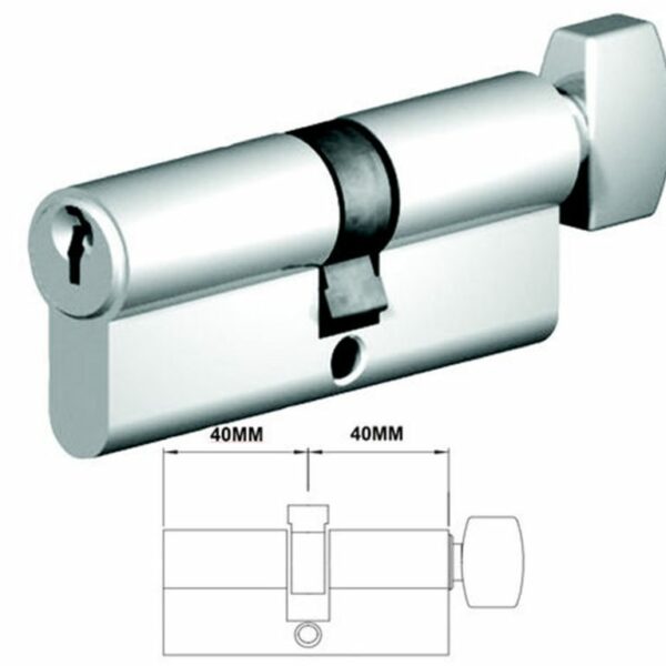 Lockwood 75mm C4 5 Pin Euro Cylinder With Turn Snib CT Fixed Cam