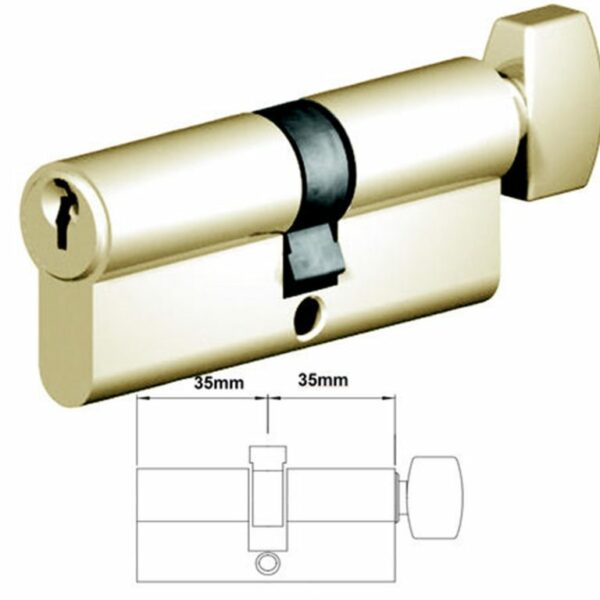Lockwood 70mm C4 6 Pin Euro Cylinder With Turn Fixed Cam