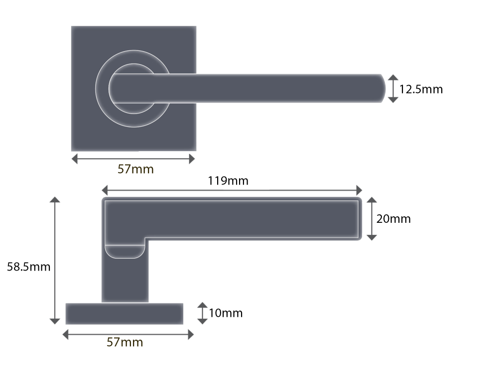 Windsor Galaxy Phoenix Elite Levers On Square Rose - Image 2