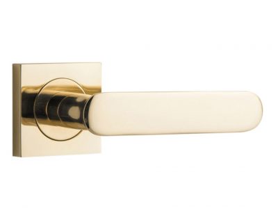 Bankston Bronte Polished Brass Lever Handle On Square Rose