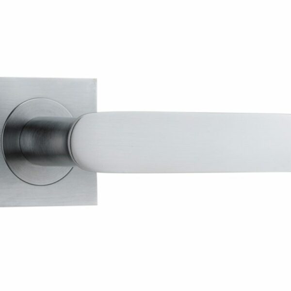 Bankston Bronte Brushed Chrome Lever Handle On Square Rose