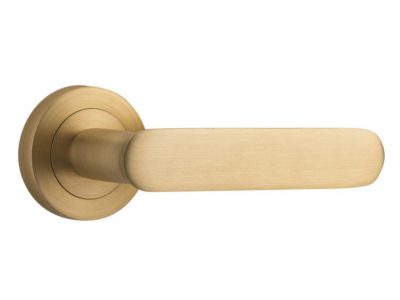 Bankston Bronte Brushed Champagne Lever Handle On Round Rose