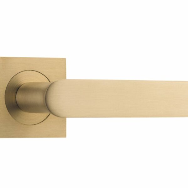 Bankston Bronte Brushed Champagne Lever Handle On Square Rose