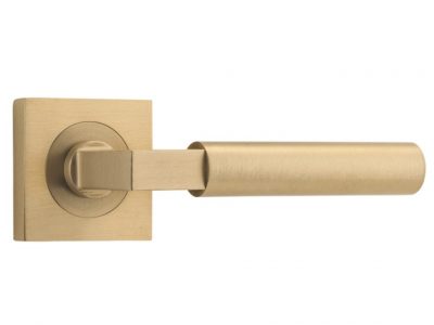 Bankston Berlin Brushed Champagne Lever Handle On Square Rose