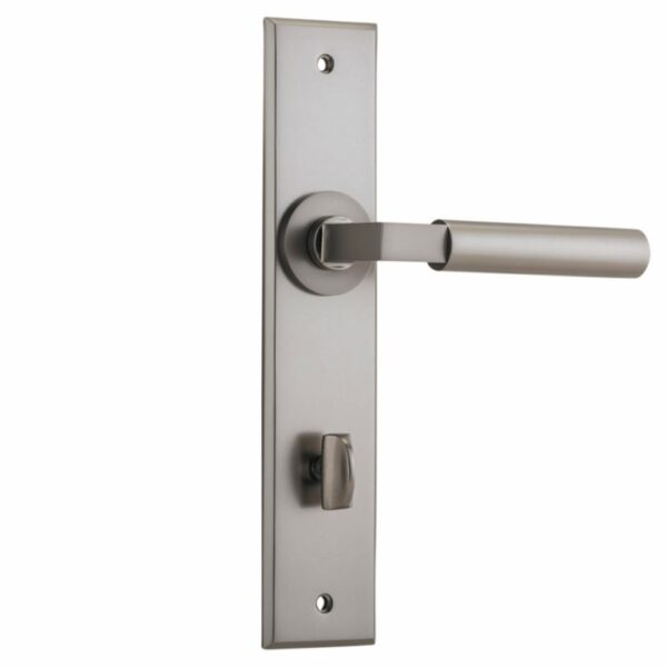 Bankston Berlin Smooth Nickel Privacy Handle On Chamfered Backplate
