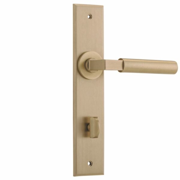Bankston Berlin Brushed Champagne Privacy Handle On Chamfered Backplate