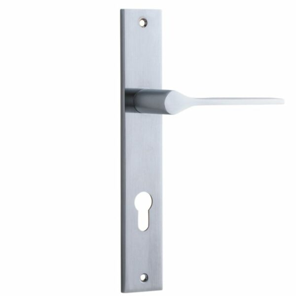 Bankston Como Brushed Chrome Locking Handle On Rectangular Plate