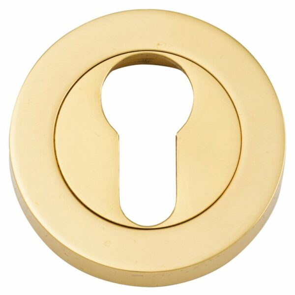 Bankston Polished Brass Round Euro Keyhole Escutcheon
