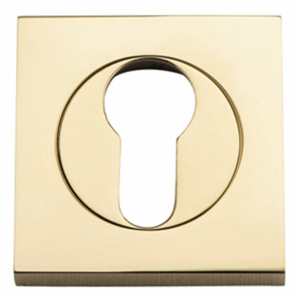 Bankston Polished Brass Square Euro Keyhole Escutcheon