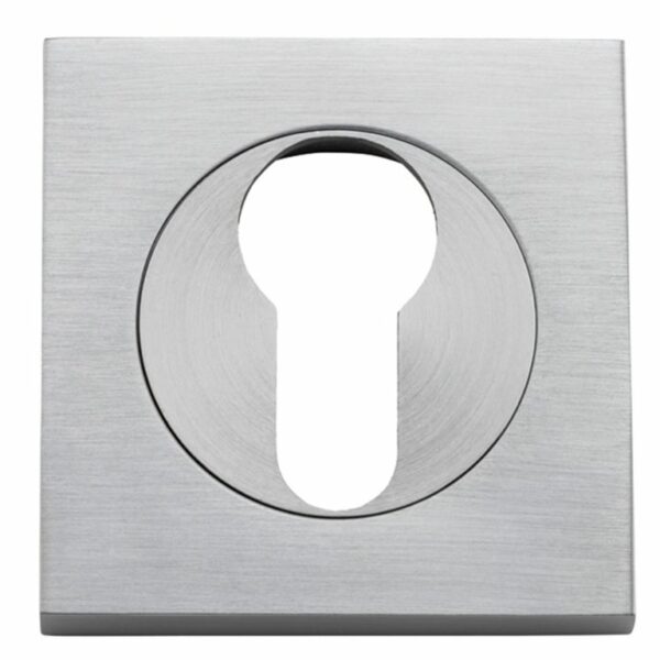 Bankston Satin Chrome Square Euro Keyhole Escutcheon