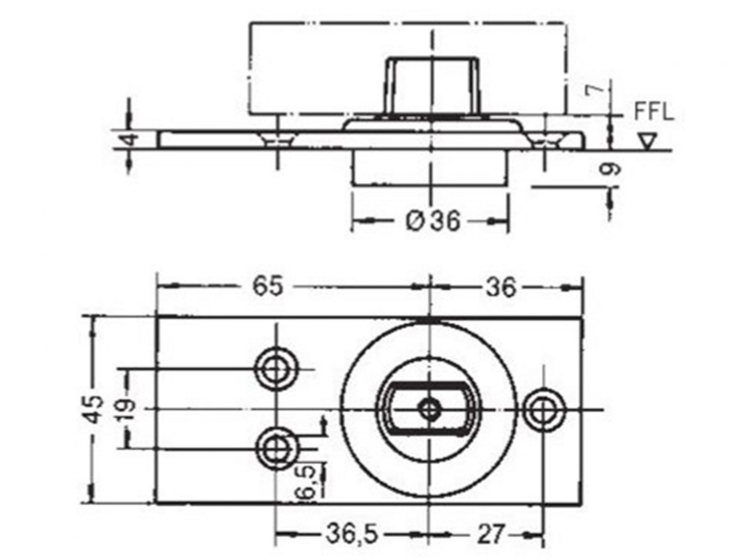 Dorma RTS 85G Standard Floor Pivot For Tempered Glass Doors Interior