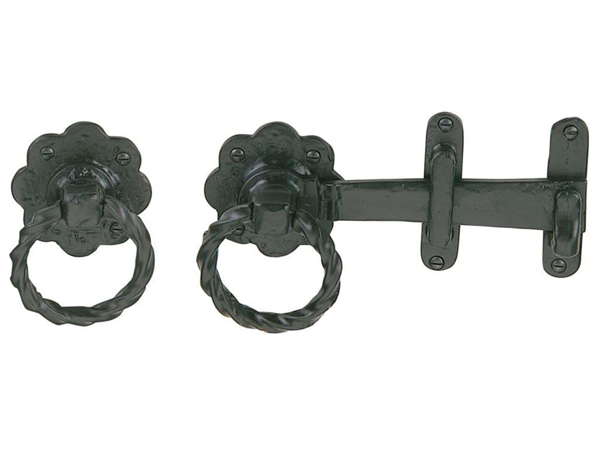 Heavy Ornamental Twisted Handle Ring Latch 10