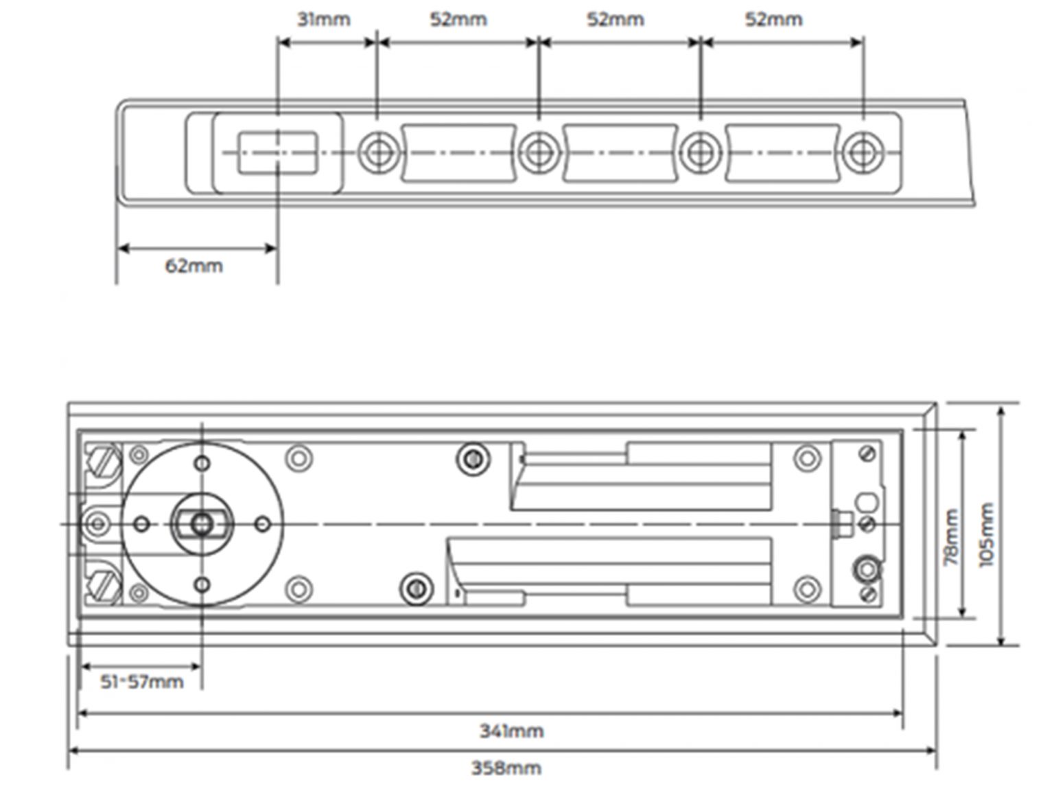  Briton 7500 Floor Spring 90 Degree Hold Open Strength 36