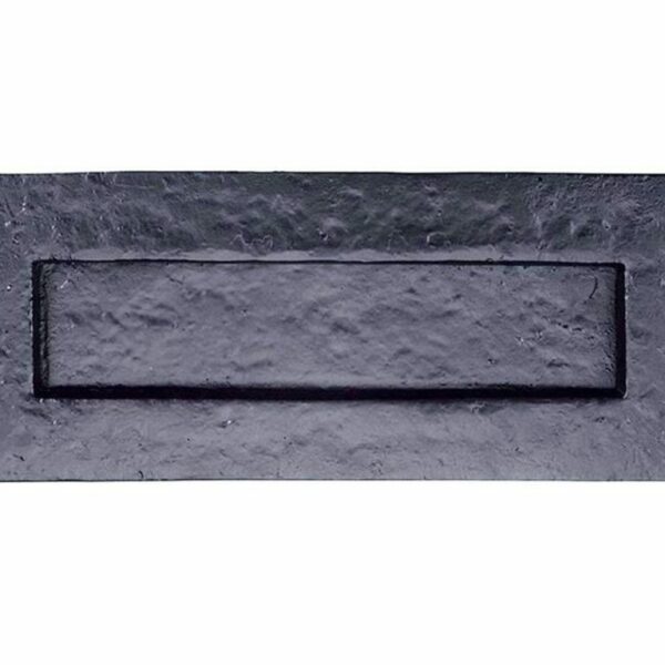 Elements Black Iron Spring Load Letterbox Front