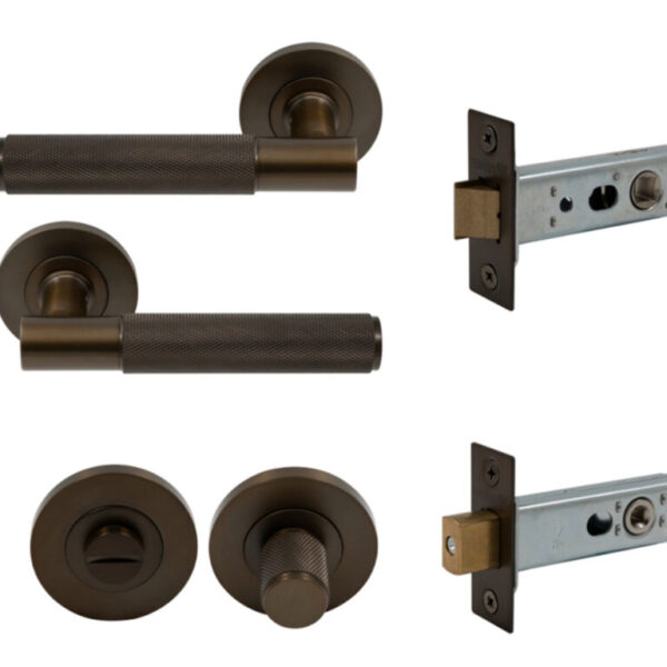 Windsor Brass Nido Verge Privacy Levers On Round Rose Diamond Knurl