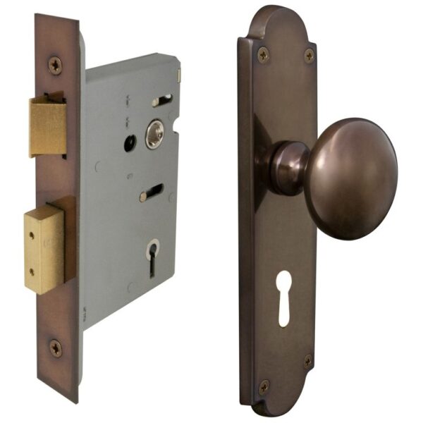 3020 AB Windsor Victorian 3020 Knob On Plate With 5 Lever Lock