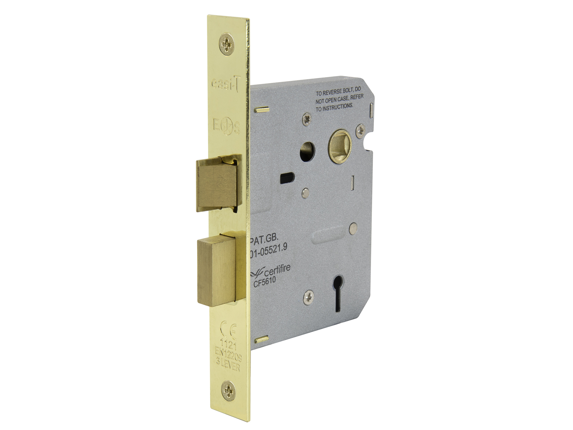 Mortice Door Latch for Internal Doors with Polished Finish - 57mm