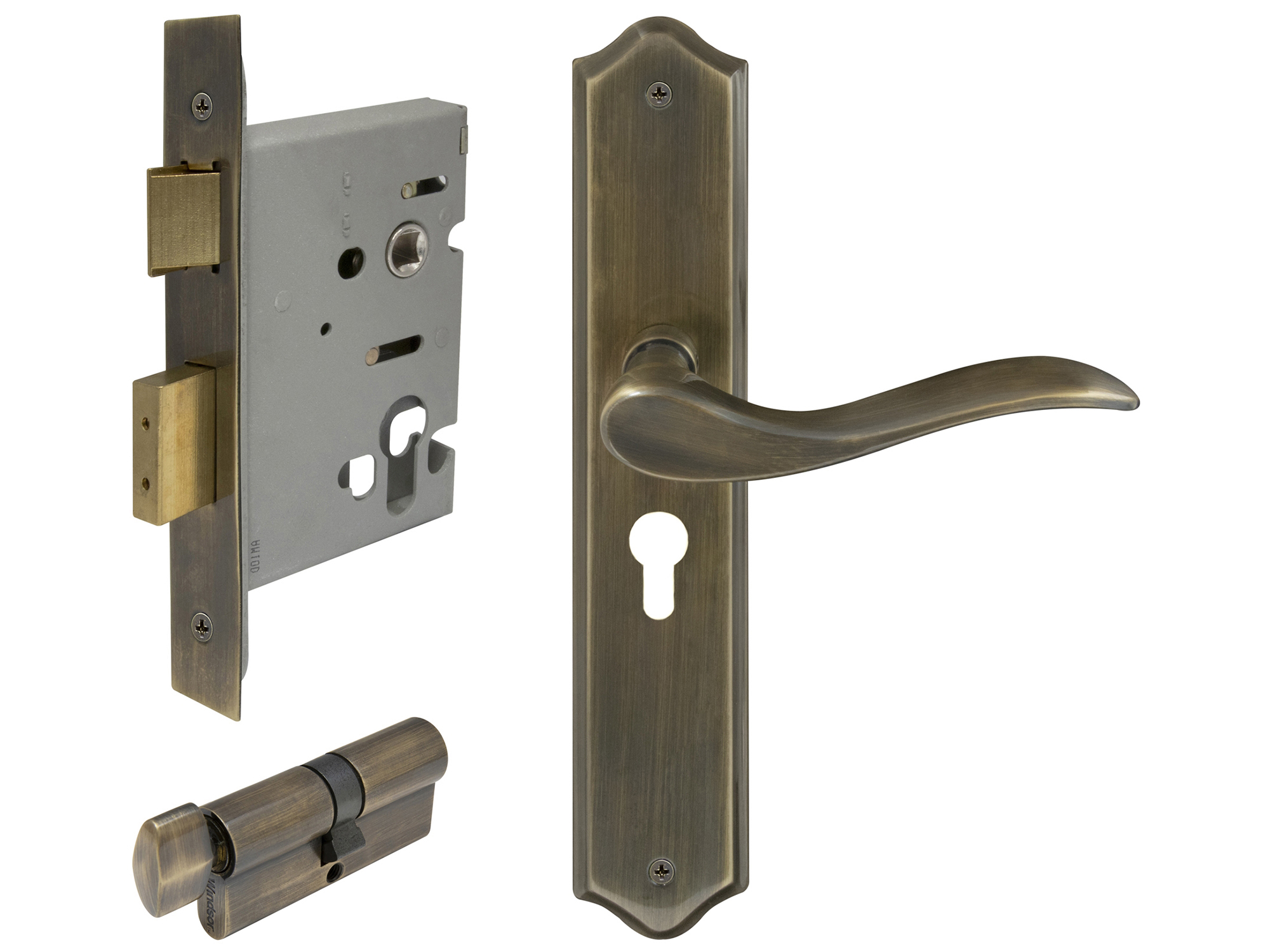 Windsor Hermitage Entrance Set On Traditional Long Plate E48 Door