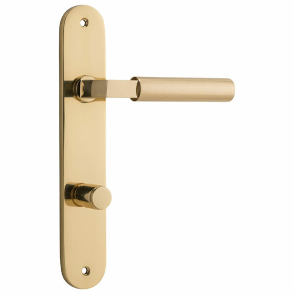 Bankston Berlin Polished Brass Privacy Handle On Oval Plate