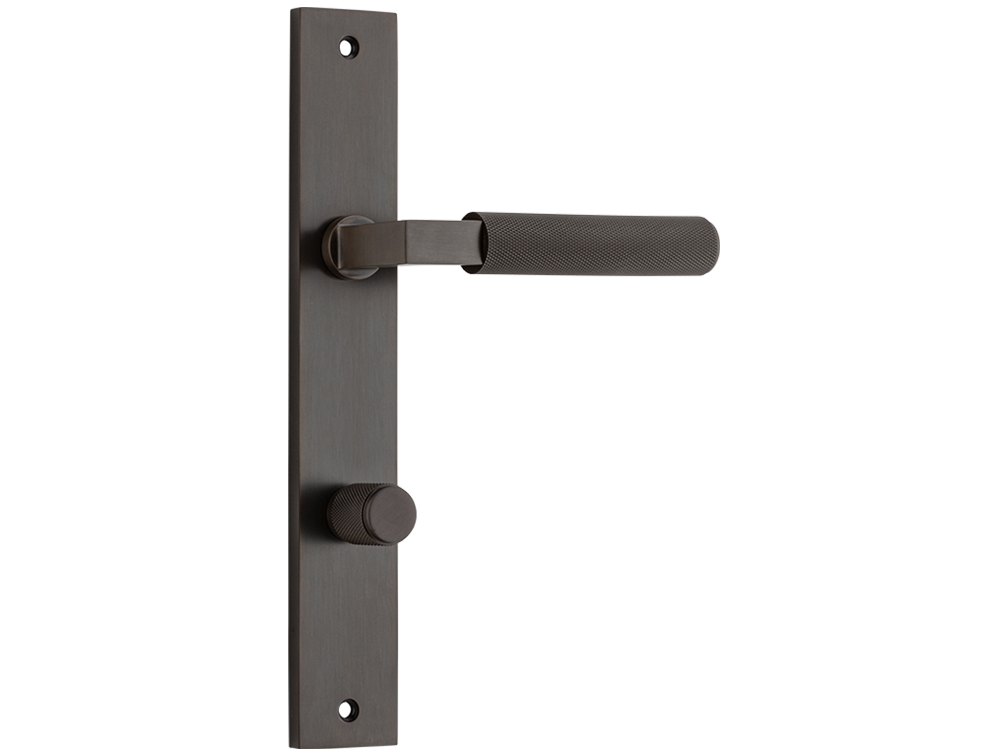 Diamond Backplate Door Handle Lever Set with Rectangular 5 inch