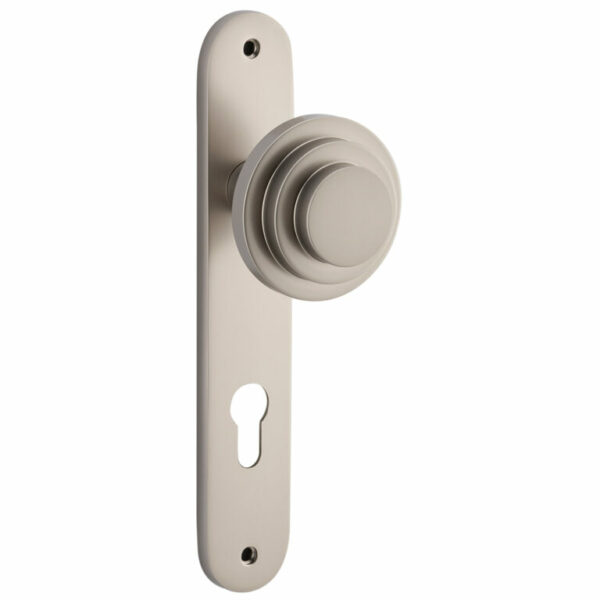 Bankston Zzzigurat Smooth Nickel Entrance Handle On Oval Plate