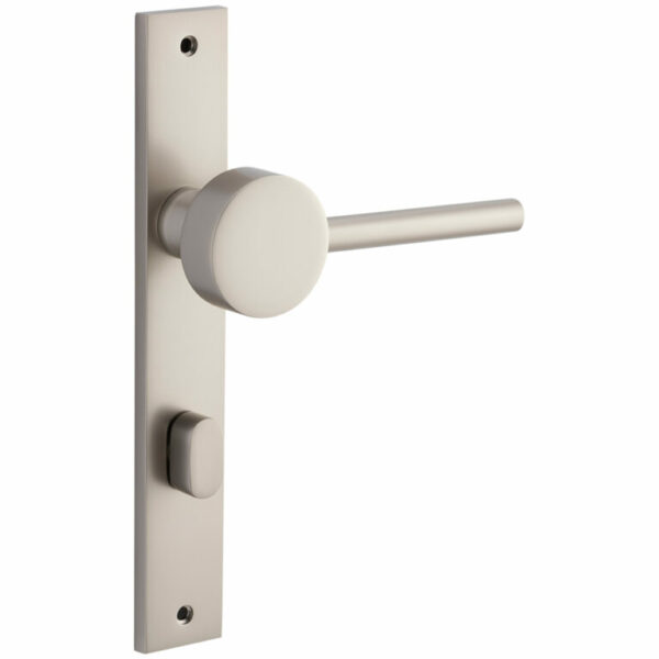 Bankston Geppetto Smooth Nickel Privacy Handle On Rectangular Plate