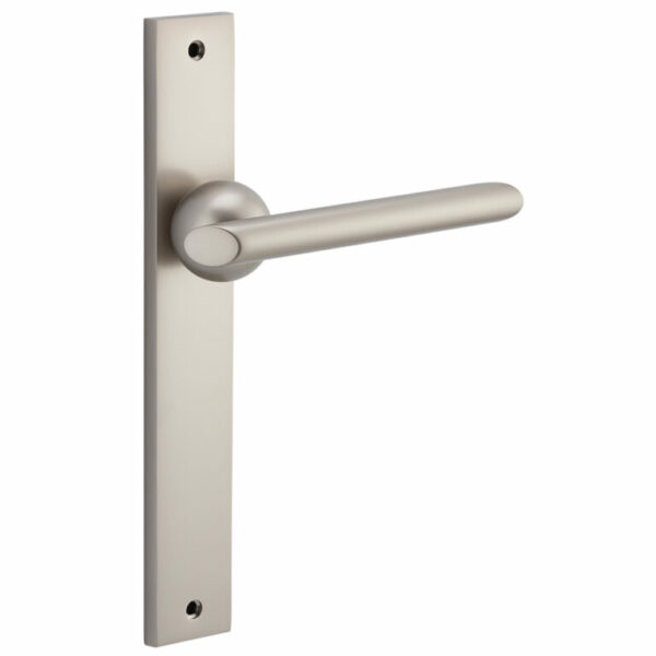 Bankston Futurismo Smooth Nickel Passage Handle On Rectangular Plate