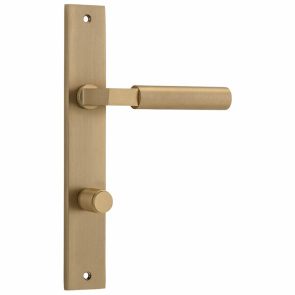 Bankston Brushed Champagne Privacy Handle On Rectangular Plate