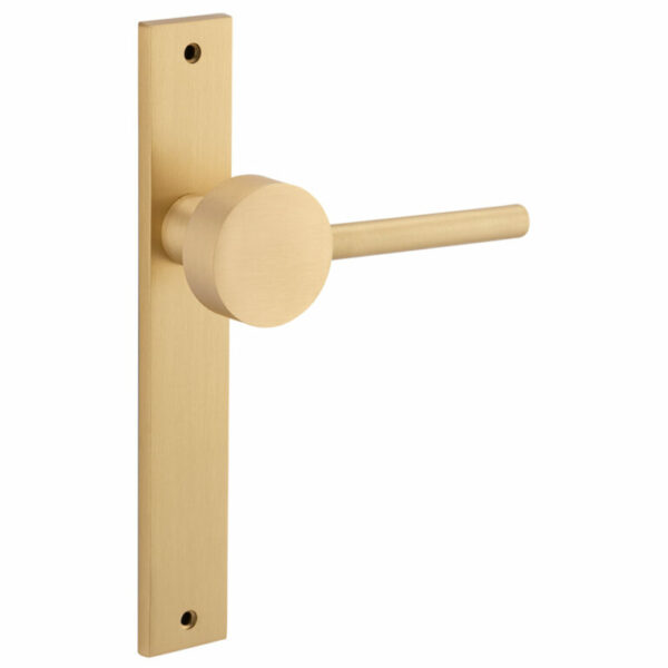 Bankston Geppetto Brushed Champagne Passage Handle On Rectangular Plate