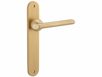 Bankston Futurismo Brushed Champagne Passage Handle On Oval Plate