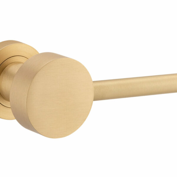 Bankston Geppetto Brushed Champagne Lever Handle On Round Rose