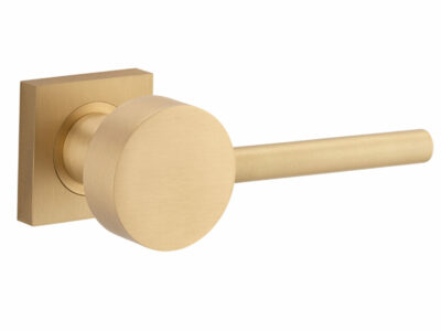 Bankston Geppetto Brushed Champagne Lever Handle On Square Rose
