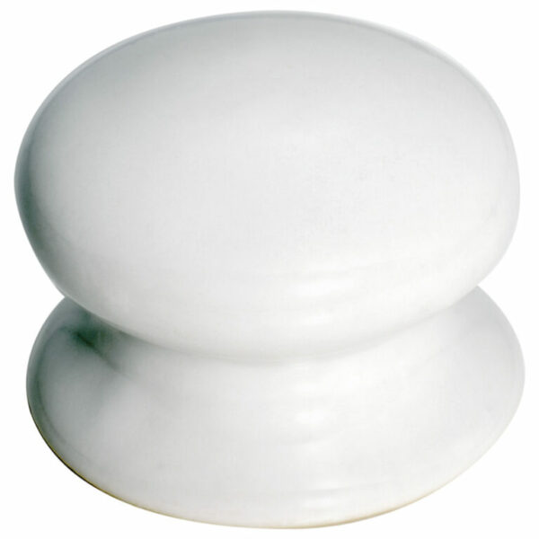 Tradco White Porcelain Round Cupboard Knob