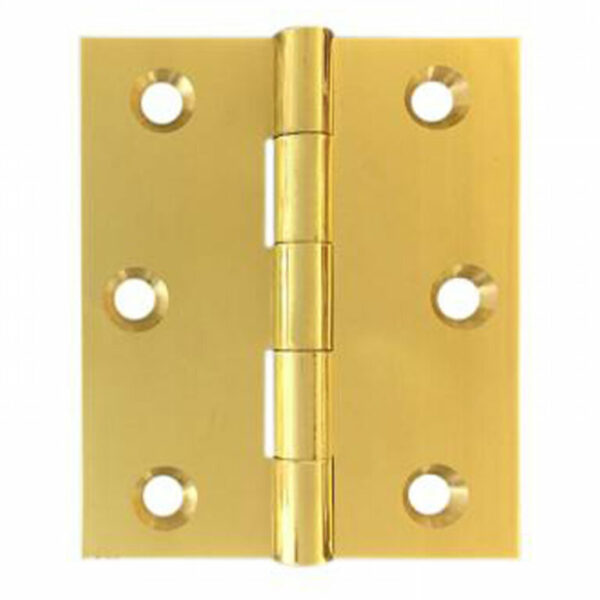 75 x 63 x 2.5mm Fixed Pin Brass Hinges