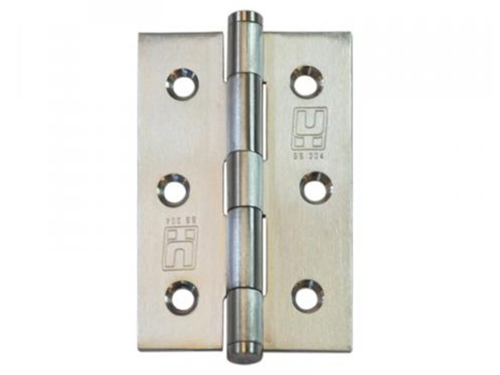 75 x 50 x 1.5mm Fixed Pin Stainless Steel Button Tip Hinge Interior