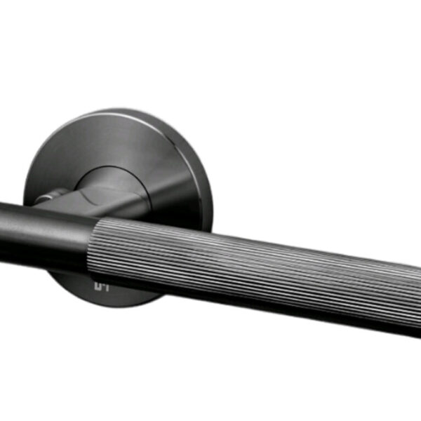 Buster+Punch Linear Gun Metal Privacy Door Handle Set