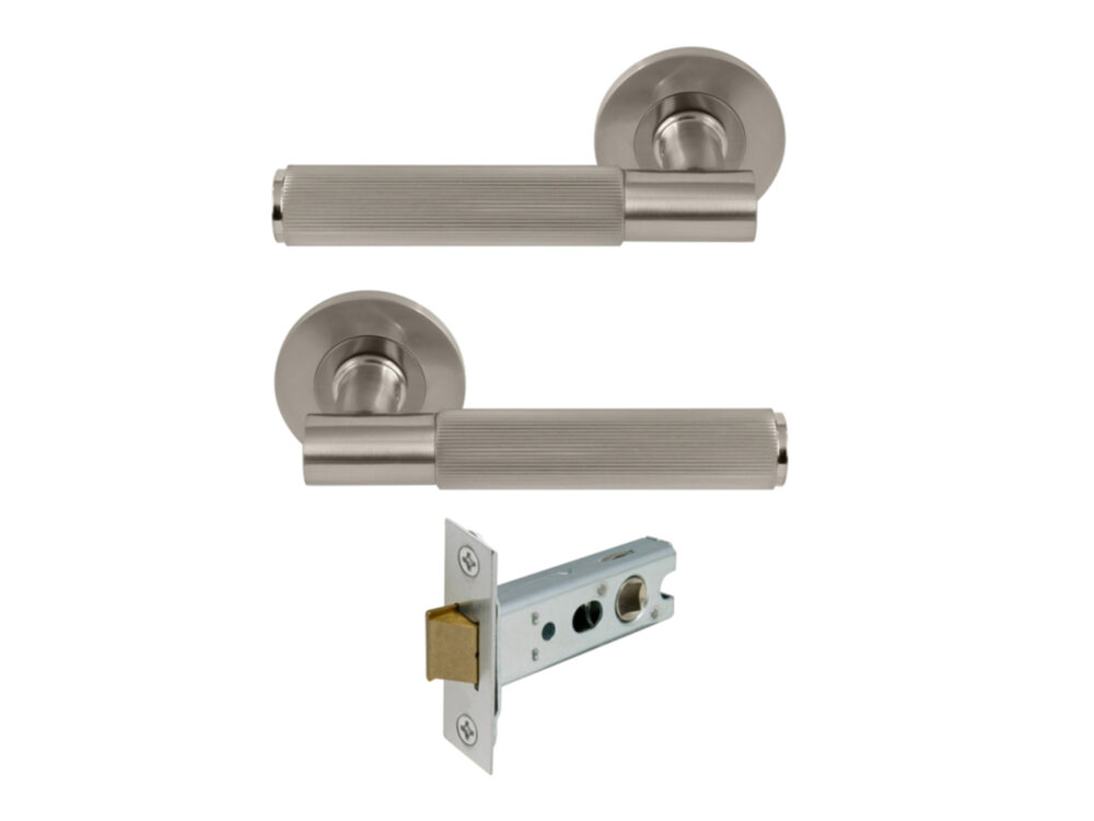Nido Verge Passage Set Levers On Round Rose Linear Knurl - Image 2